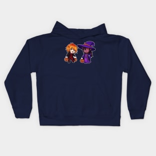 Halloween Witch and Vampire Chibi Kids Hoodie